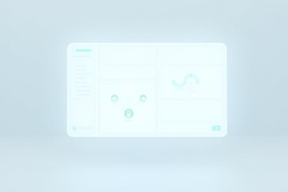 Visual representation of the SynergyFlow Connect dashboard interface showing data flows and connections